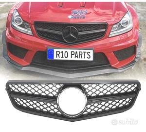 GRIGLIA MERCEDES W204 11-14 LOOK AMG C63 NERO LUCI