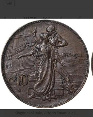 10 centesimi 1911 vittorio Emanuele III cinquanten