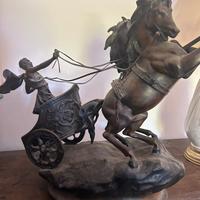Statua in bronzo - quadriglia firmata