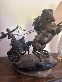 Statua in bronzo - quadriglia firmata