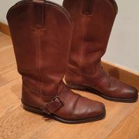 Stivali in pelle marroni, stile western