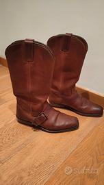 Stivali in pelle marroni, stile western
