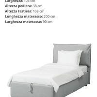 Letto singolo  contenitore IKEA modello GRESSVIK