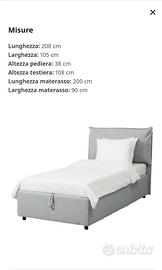 Letto singolo  contenitore IKEA modello GRESSVIK