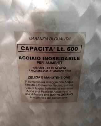 serbatoio acciaio inox 