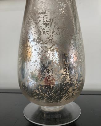 Vaso in vetro mercury argento