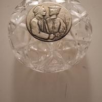 portagioie in cristallo e argento vintage RCR