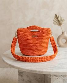 borsa uncinetto arancione