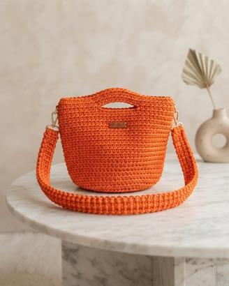borsa uncinetto arancione