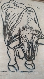 Quadri Dipinto su pergamena Toro Stiriano 8/12