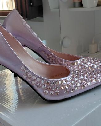 scarpa gioiello decollete rosa  n.38 