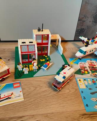 Tre set Lego vintage ospedale 6380, 6356, 6680