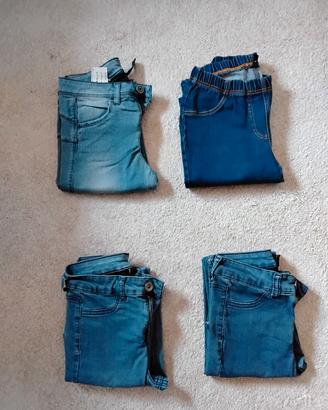 Set di 4 jeans skinny di varie marche, taglie XS/S