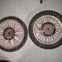 Coppia cerchi grigi 18 21 enduro cr crf