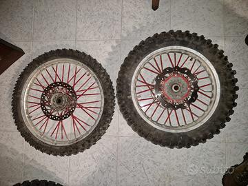 Coppia cerchi grigi 18 21 enduro cr crf