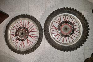 Coppia cerchi grigi 18 21 enduro cr crf