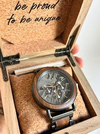 Orologio Holzkern Askja Noce & Marmo - Nuovo