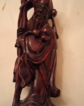 statua "lunga vita" giapponese in legno