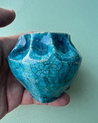 Vasetto ceramica Raku fatto a mano