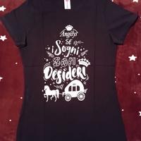 T shirt donna ragazza Se i sogni son desideri nera