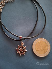 Collana uomo con ciondolo timone NUOVO