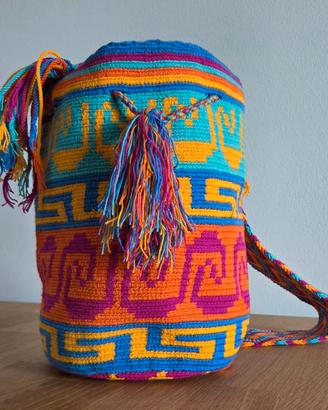 Borsa artigianale colombiana Wayuu 100% fatta a ma