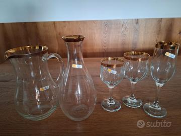 Set 36 bicchieri in cristallo + caraffa e decanter