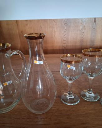 Set 36 bicchieri in cristallo + caraffa e decanter