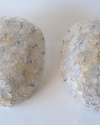 Coppia applique fiori attr. Barovier Murano 1950