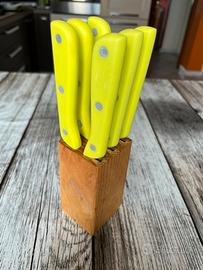 Ceppo con sei coltelli