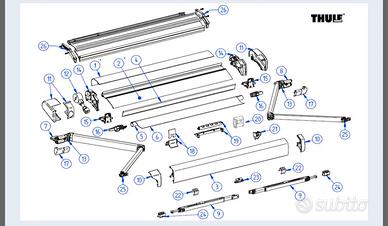 Bracci tende completi senza tessuto da 4 mt