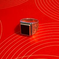 Anello in argento 925 con Onice rettangolare