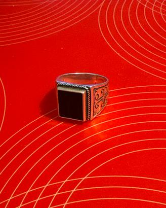 Anello in argento 925 con Onice rettangolare