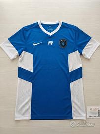 Maglia sportiva Nike Dri-FIT blu e bianca