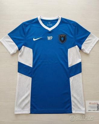 Maglia sportiva Nike Dri-FIT blu e bianca