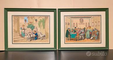 Coppia stampe originali Bartolomeo Pinelli ‘800