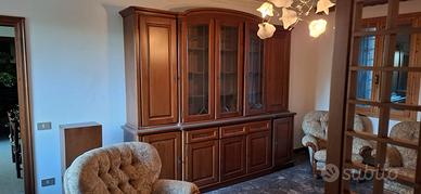 Set armadio, tavolino e credenza legno massello