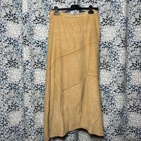 Gonna lunga beige scamosciata morbida
