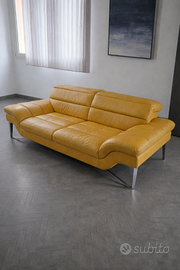 Divano in pelle 3 posti design moderno