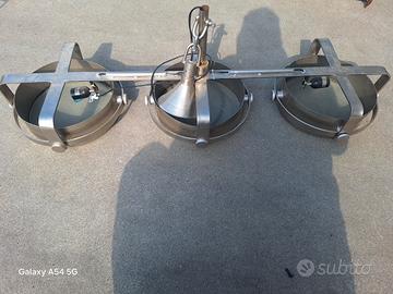 lampadario inox industriale vintage 