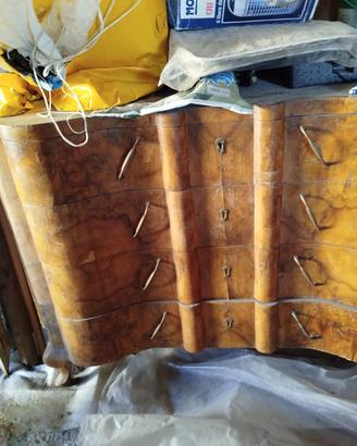 Cassettiera, armadio e letto anni 30 del 900