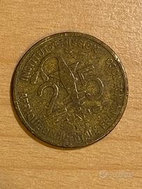 Moneta da 25 franchi dell'Africa