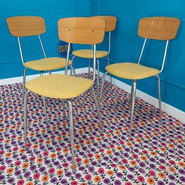 4 sedie vintage restaurate ritappezzate