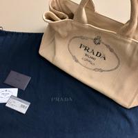 Prada - Shopping bag in tela canapa