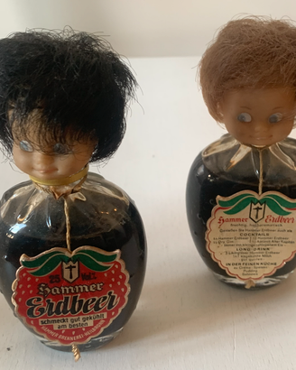 Coppia bottiglie mignon vintage Hammer Erdbeer '70