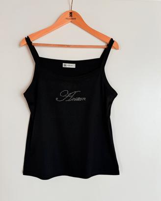 Nuova canotta nera Evelin strass Ariston L