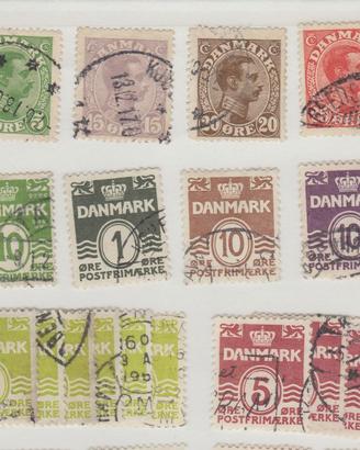 99 Francobolli Danimarca 1895/1975 in busta