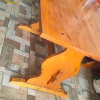 Tavolo più panca in legno massello 