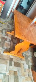 Tavolo più panca in legno massello 