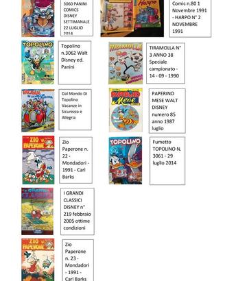 11 fumetti Topolino, Paperino, Paperone, Tiramolla